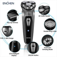 ENCHEN Blackstone – Electric Shaver 3D, USB-C Rechargeable, Washable Beard Trimmer